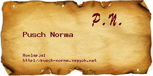 Pusch Norma névjegykártya